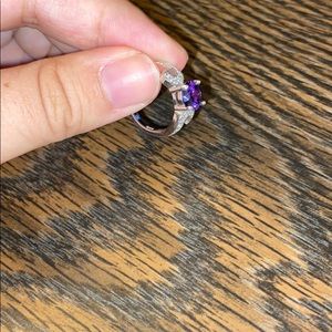 stainless steel amethyst ring